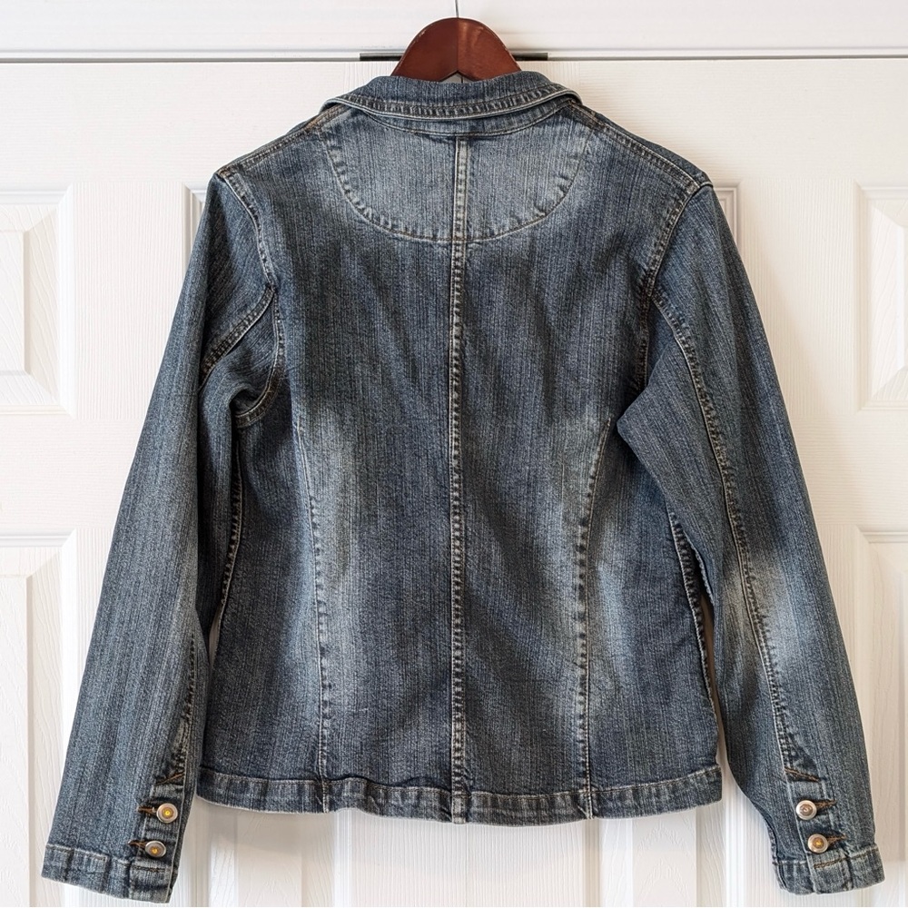 Size L Authentic Y2K Vintage Fylo Whimsigoth Denim Button Up Coat Bohemian Fairy - Picture 2 of 15